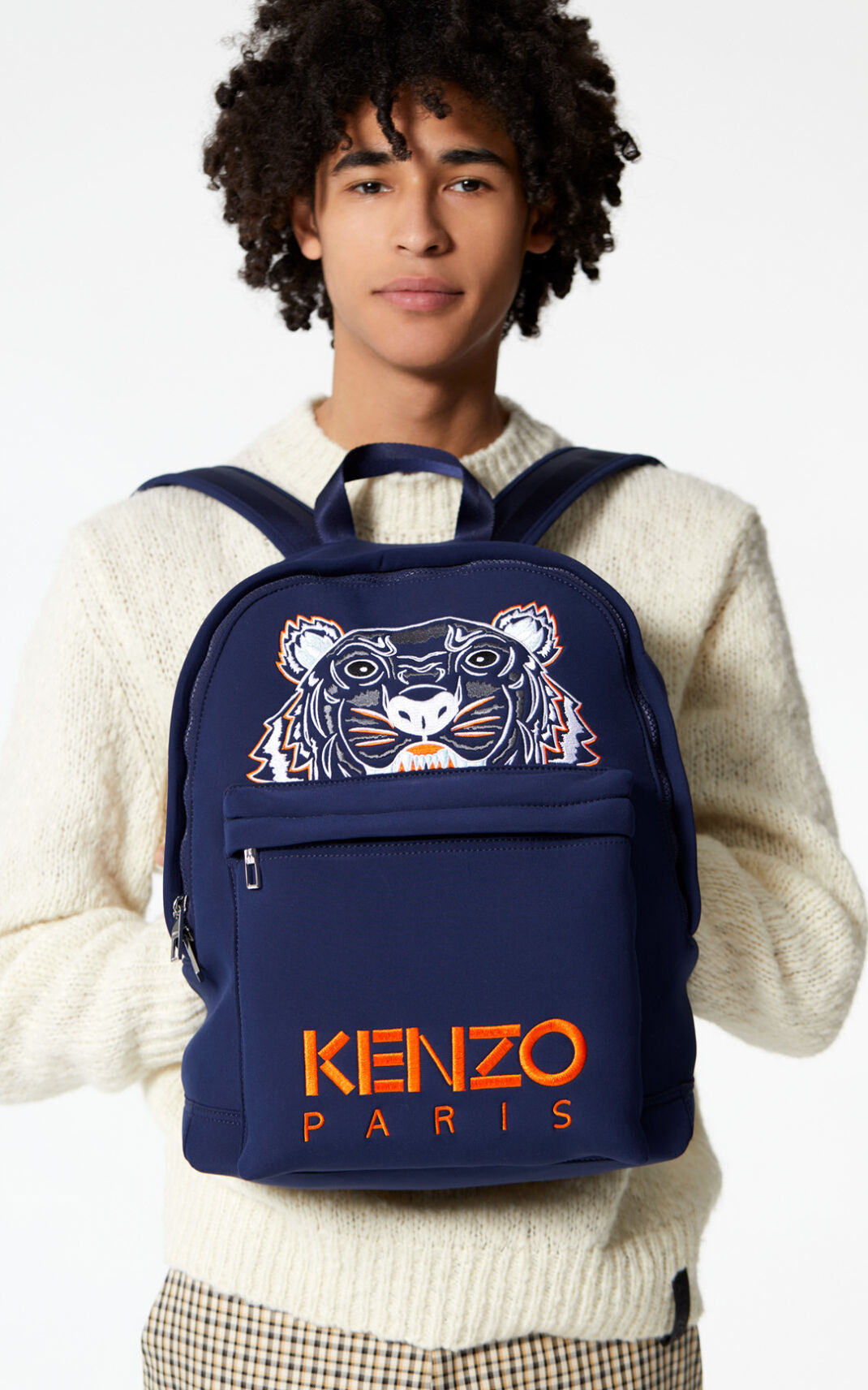 Kenzo Large Neoprene Tiger Moška Nahrbtnik Mornarsko Modra SI-6164596